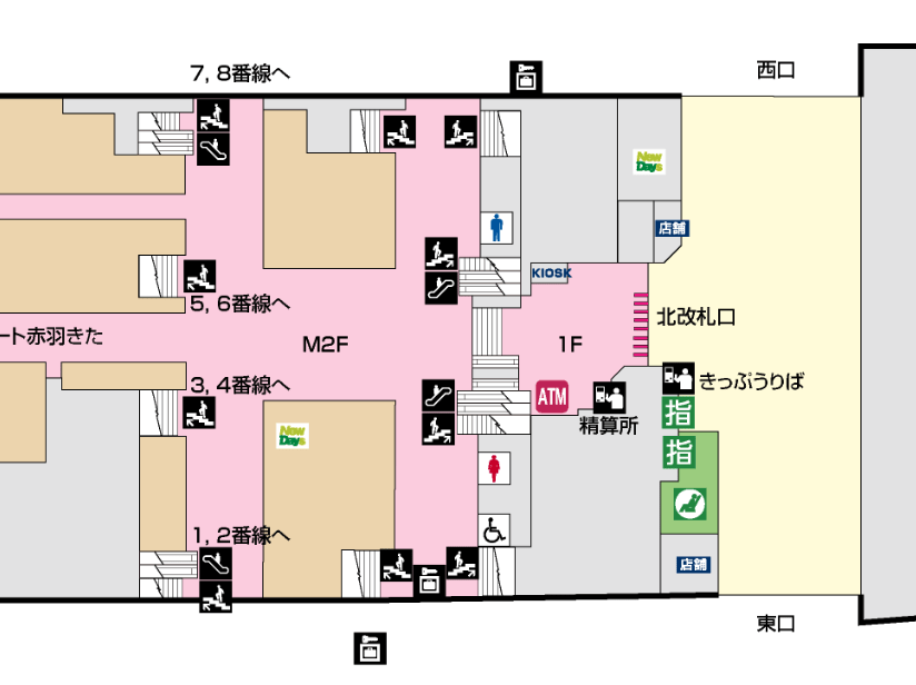 赤羽駅　コインロッカー　構内図